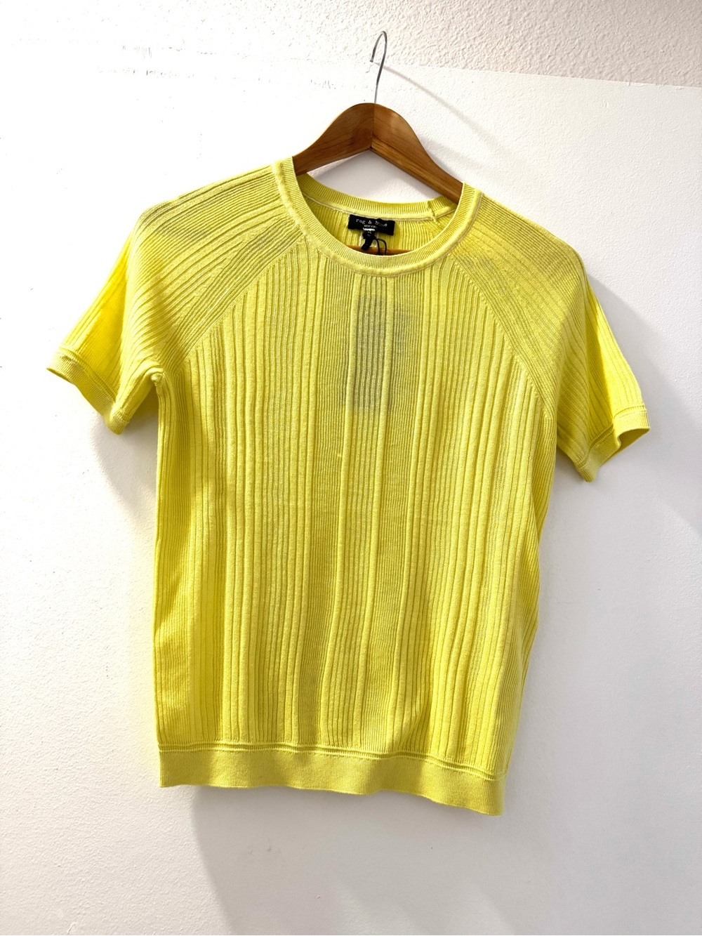 rag & bone Lemon Ribbed Short Sleeve Top